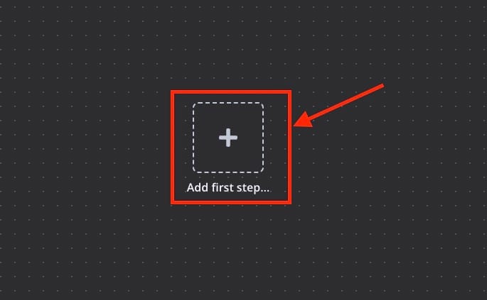 Add first step button