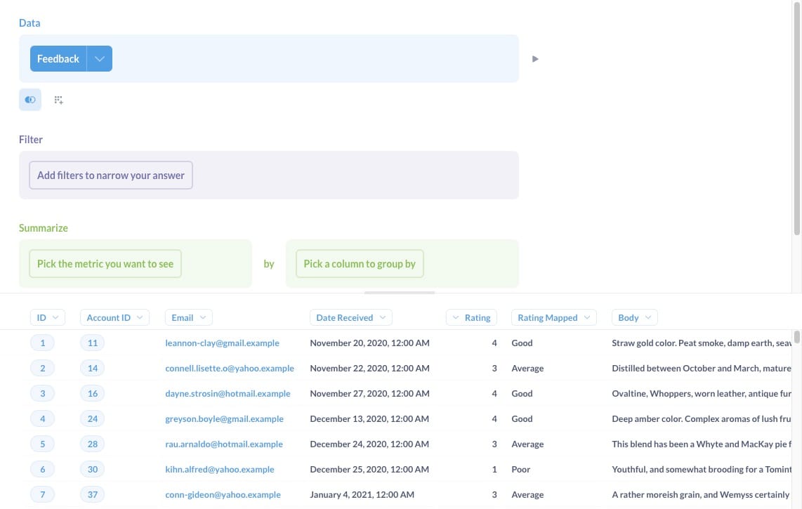 Dataset window