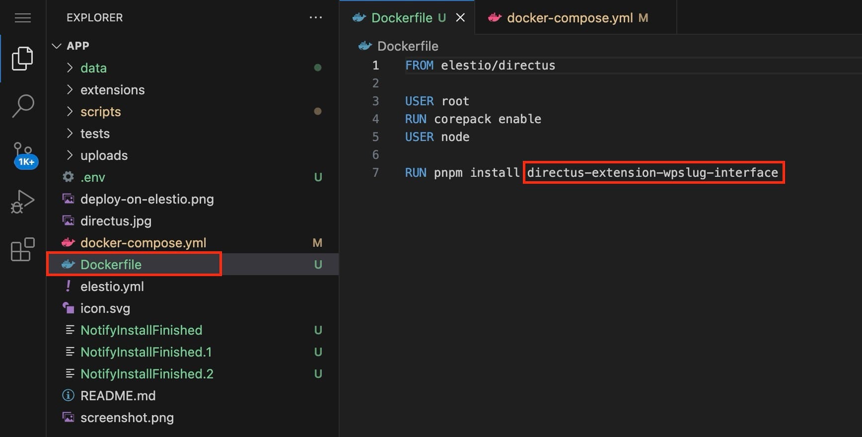 Creating Dockerfile in VSCode