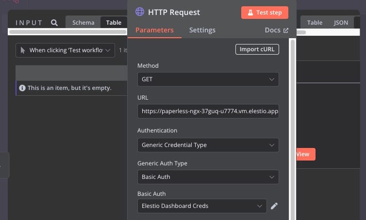 HTTP Request component configuration