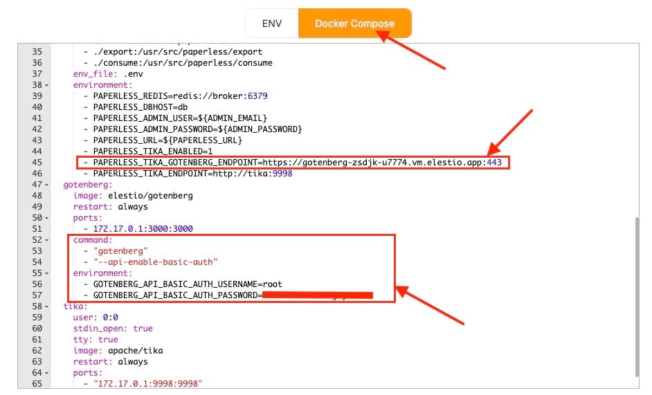 Paperless configuration on Elestio