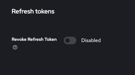 Refresh token settings in keycloak