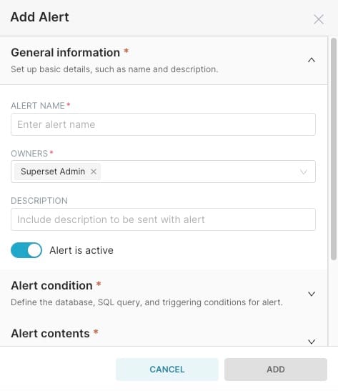 Configuring Alerts in superset