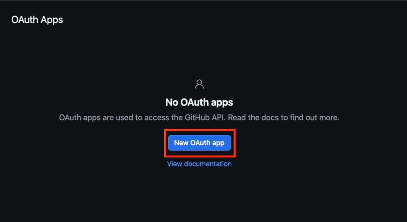 Creating new app in GitHub OAuth Apps