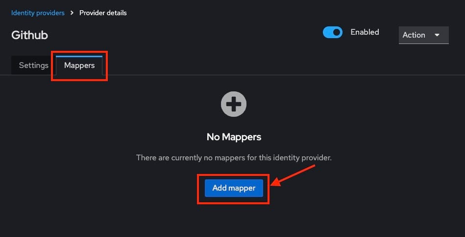 Adding mappers in Identity provider setting in keycloak