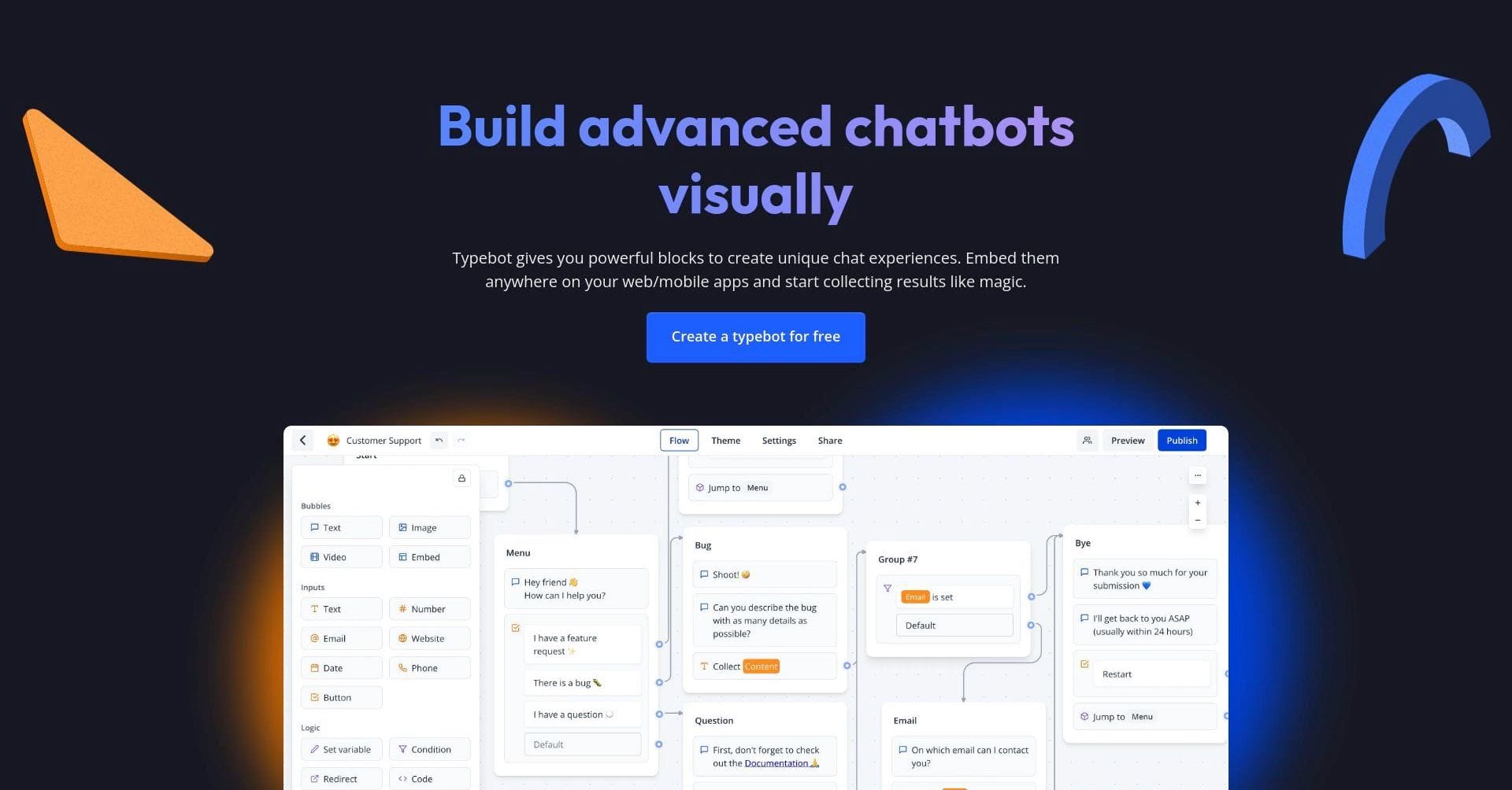 Typebot landing page