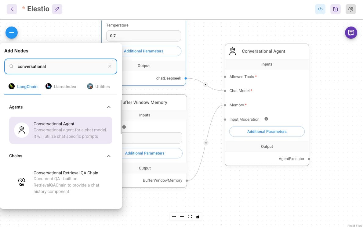 Conversational Agent Node in FlowiseAI