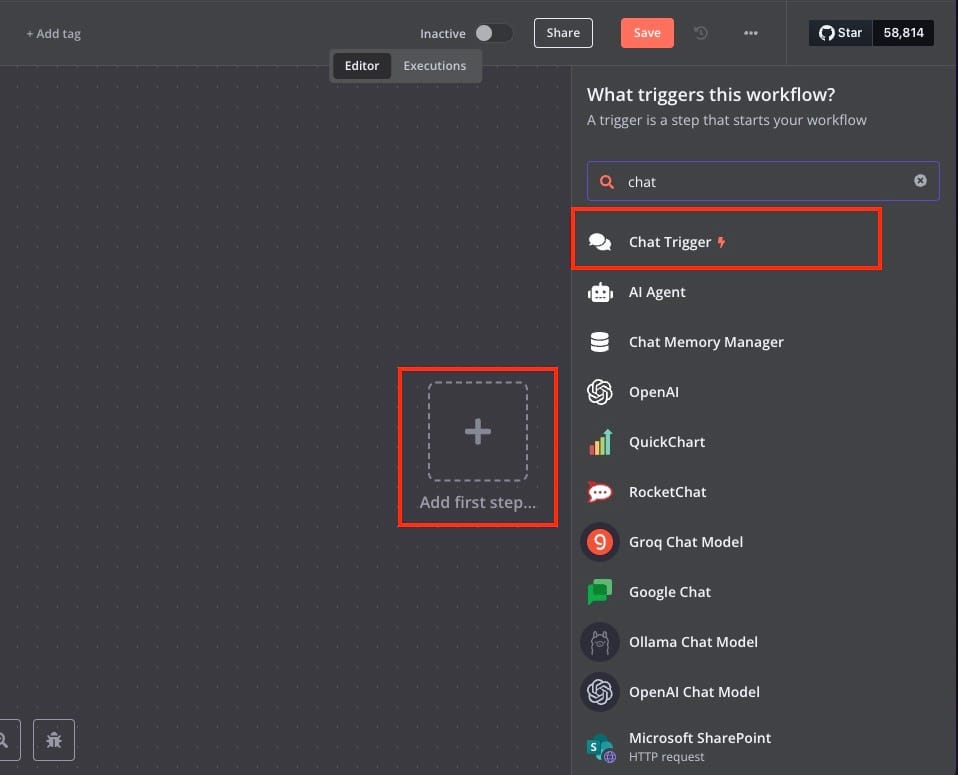 Adding chat trigger node in N8N