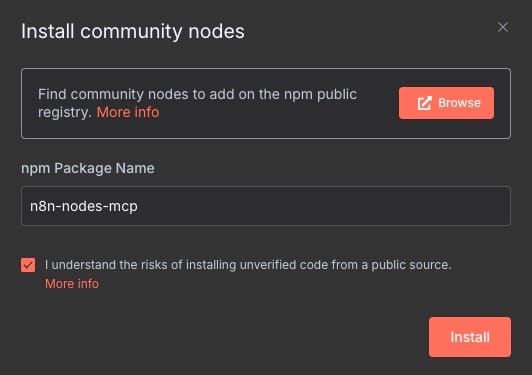 Installing community nodes in n8n