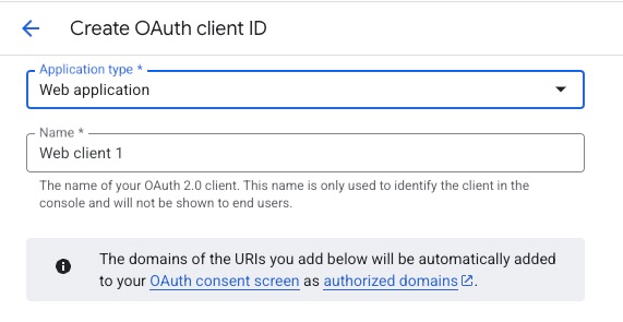 OAuth settings in Google Services
