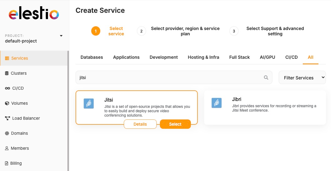 Deploying Jitsi on Elestio