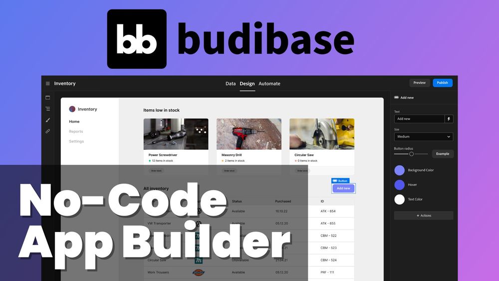 Budibase free and opensource nocode platform for building custom