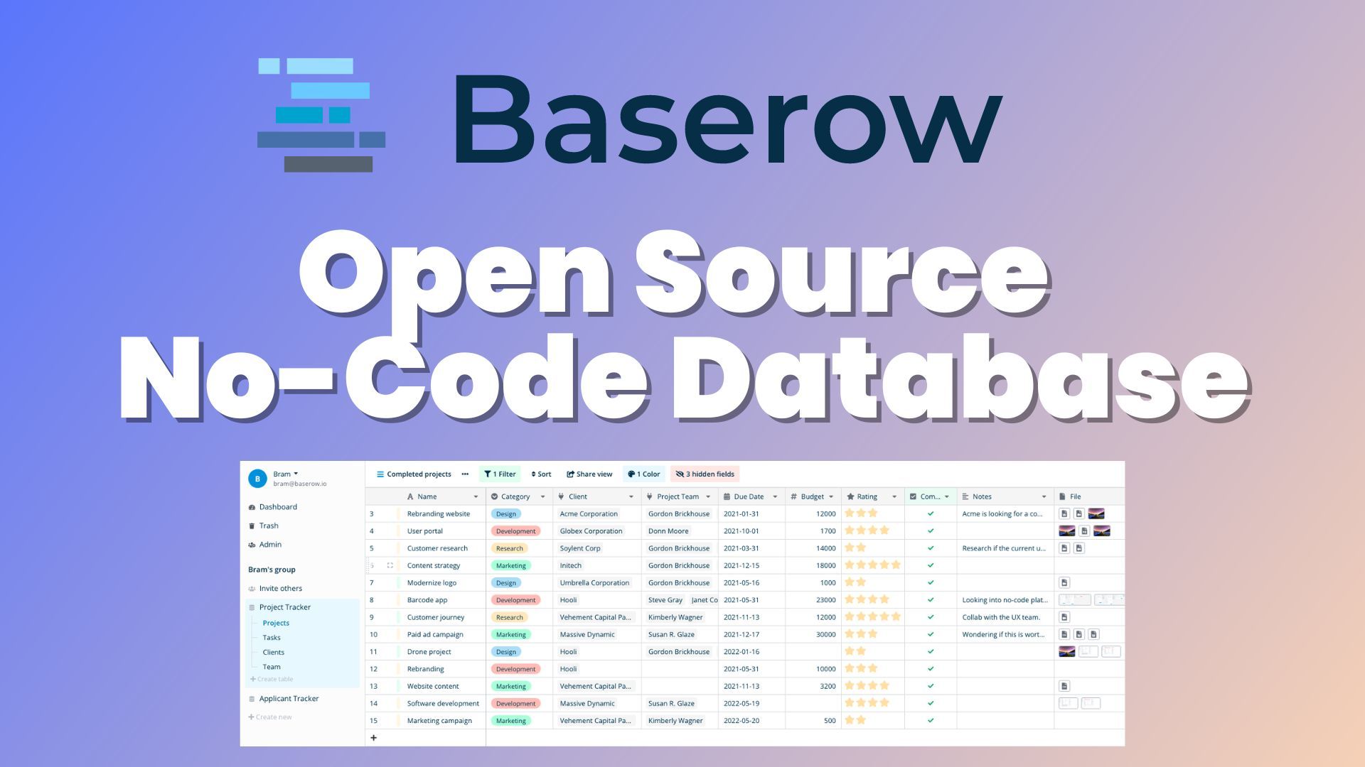 Baserow, the free open-source Airtable alternative