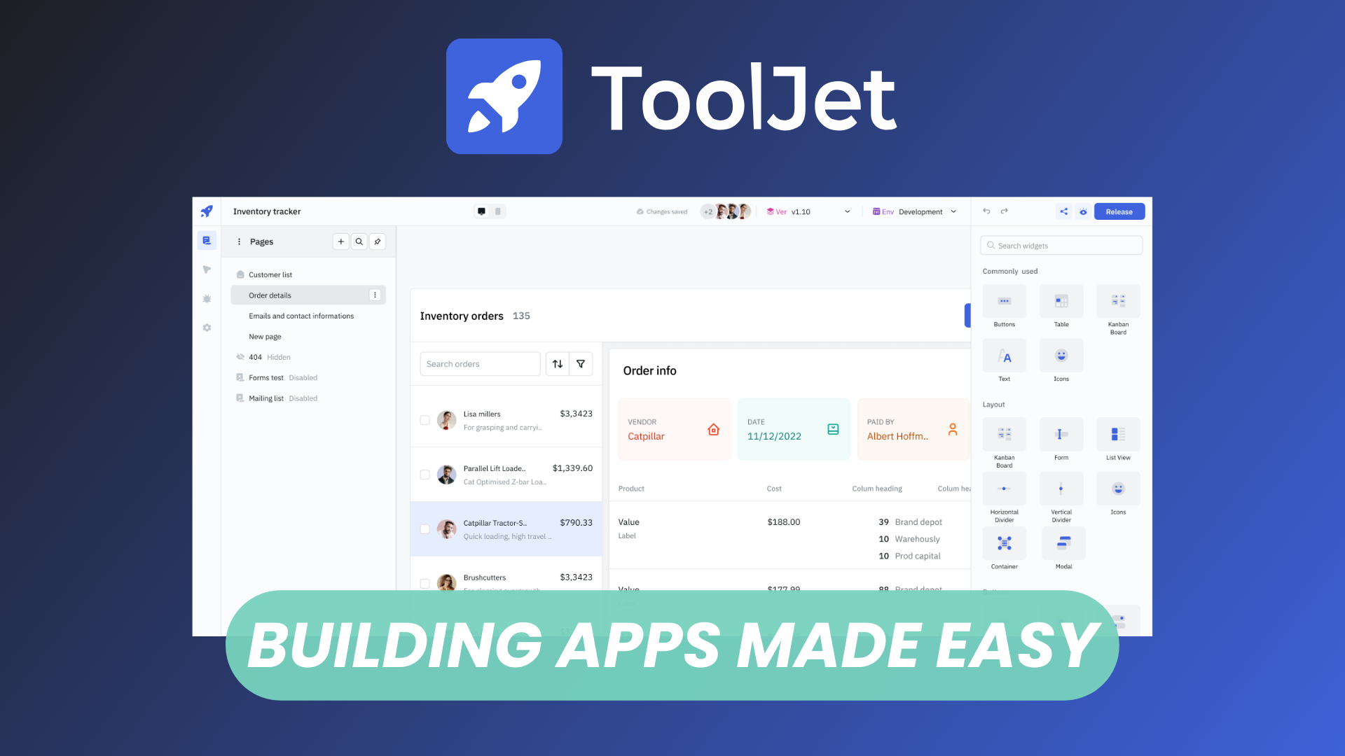 ToolJet Free Open source Low Code App Builder