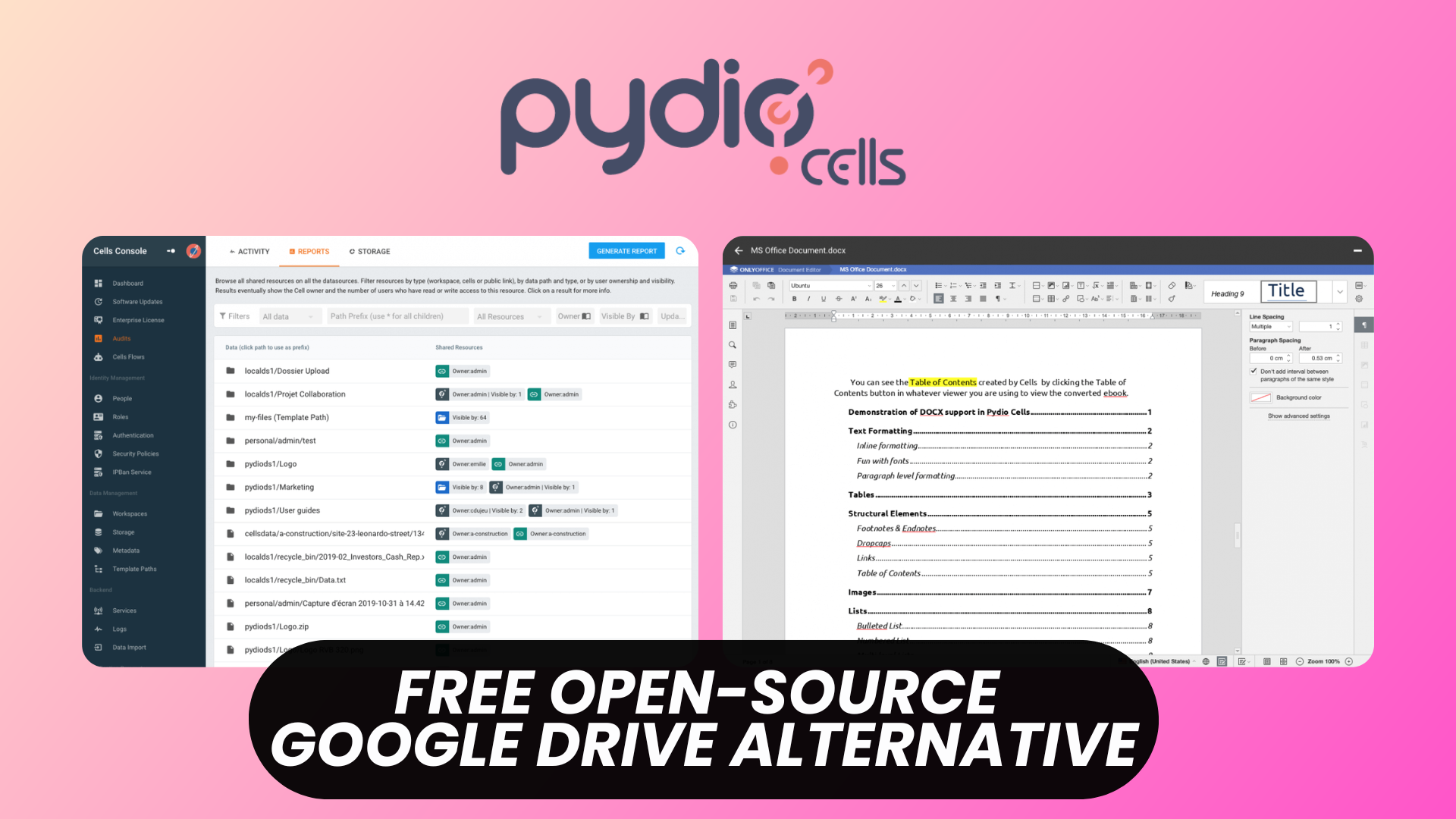 Pydio Cells: Free Open Source Document Management Platform