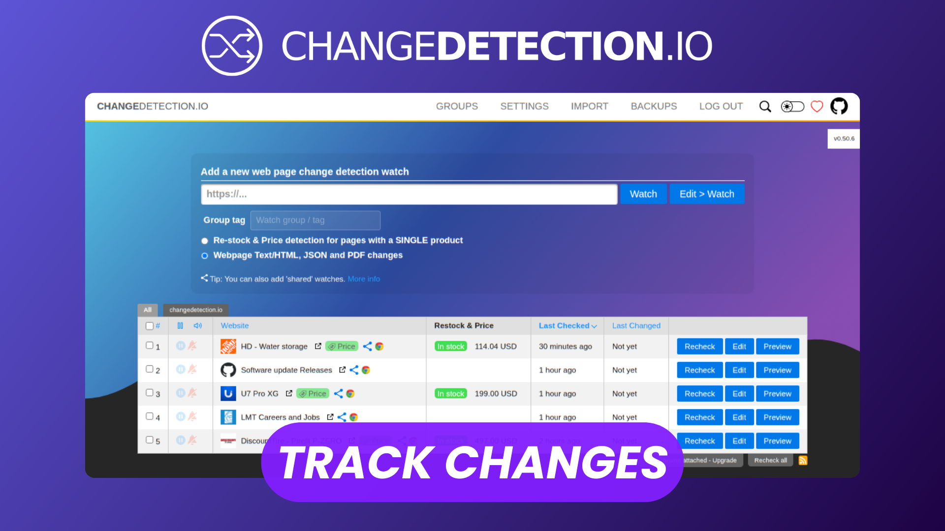 ChangeDetection: Free Open Source Website Monitoring and Alert Tool