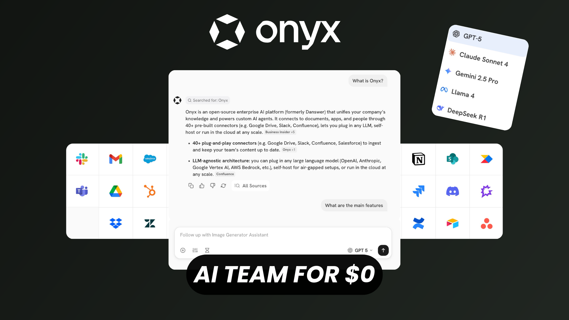 Onyx: Free Open Source AI Platform with Connectors, Agents & Knowledge Base
