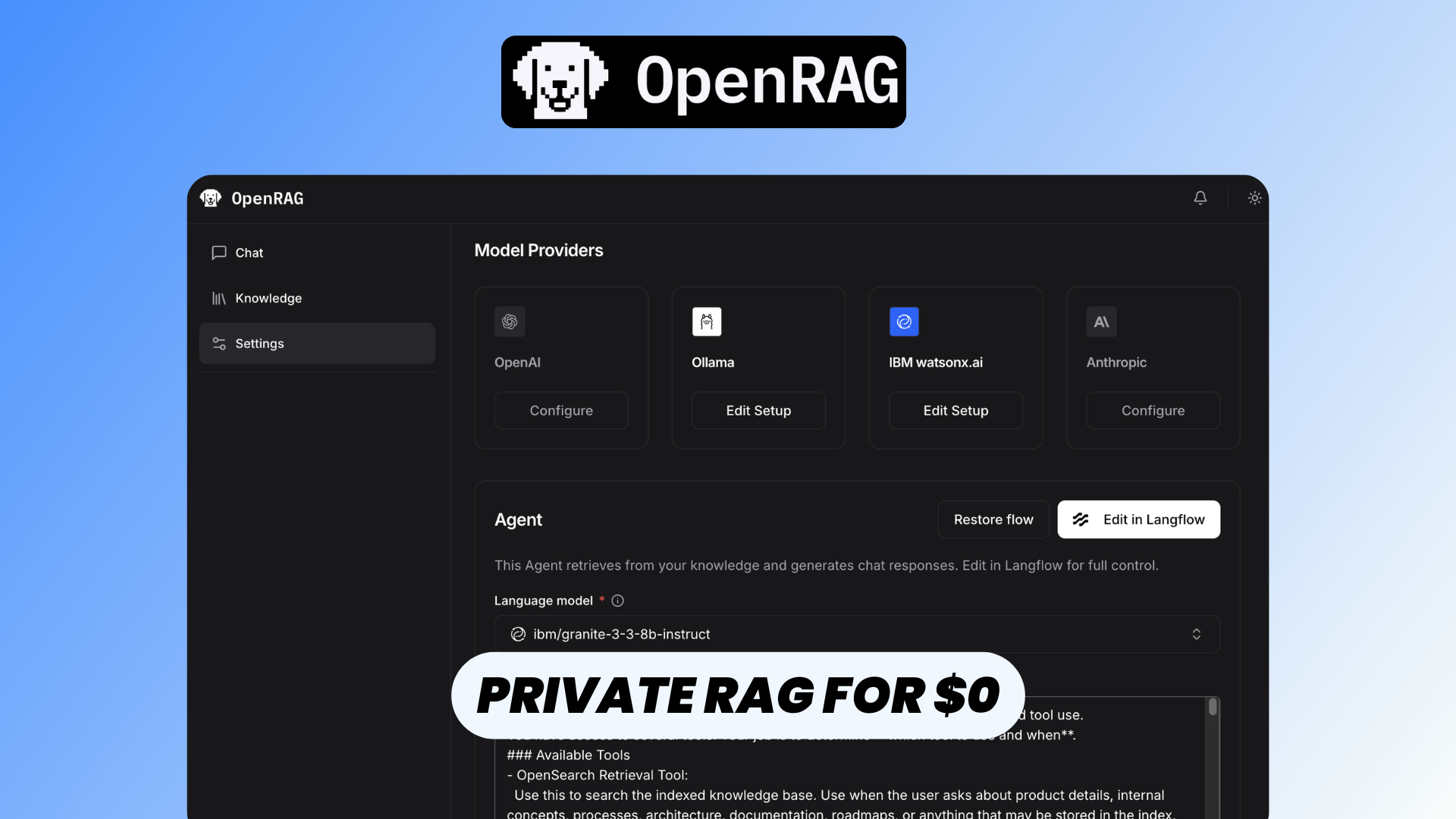 OpenRAG: Free Self-Hosted NotebookLM Alternative for Your Documents