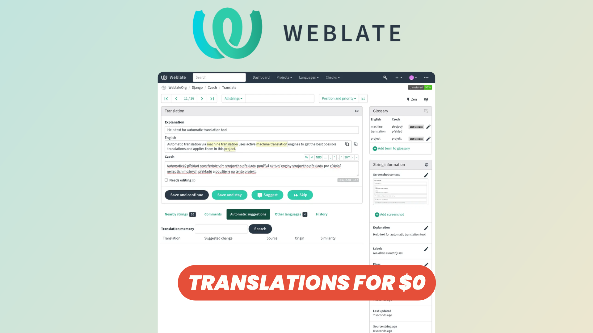 Weblate: Free Open Source Alternative to Crowdin & Lokalise