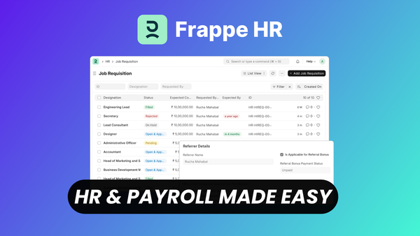 FrappeHR: Free Open-source ERP, HR & Payroll Platform