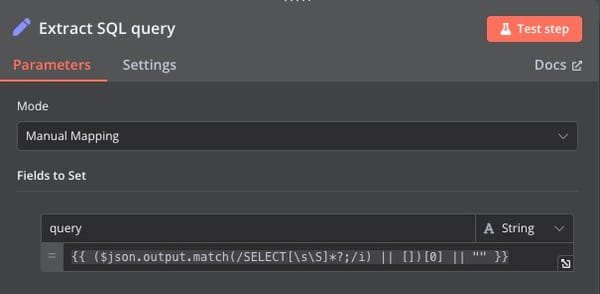 Generate SQL queries from schema only using AI in N8N