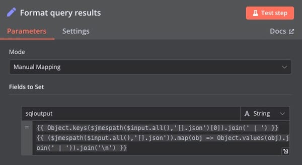 Generate SQL queries from schema only using AI in N8N