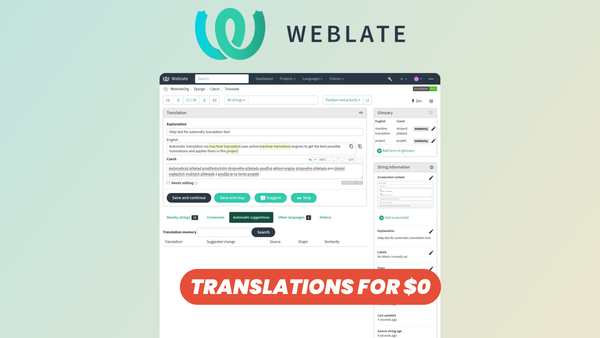 Weblate: Free Open Source Alternative to Crowdin & Lokalise
